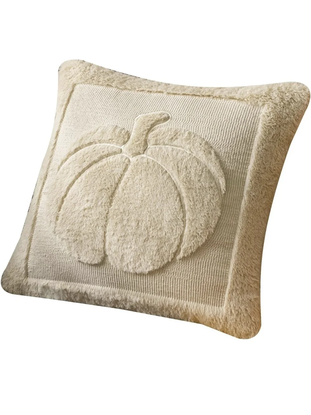 Cozy Cream Pumpkin Throw Pillow Covers- Set of 2 - 18 x 18 - NIP